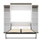 Bestar Orion 104W Queen Murphy Bed with 2 Narrow Shelving Units (105W), White & Walnut Grey 116884-000017 - alternate 9